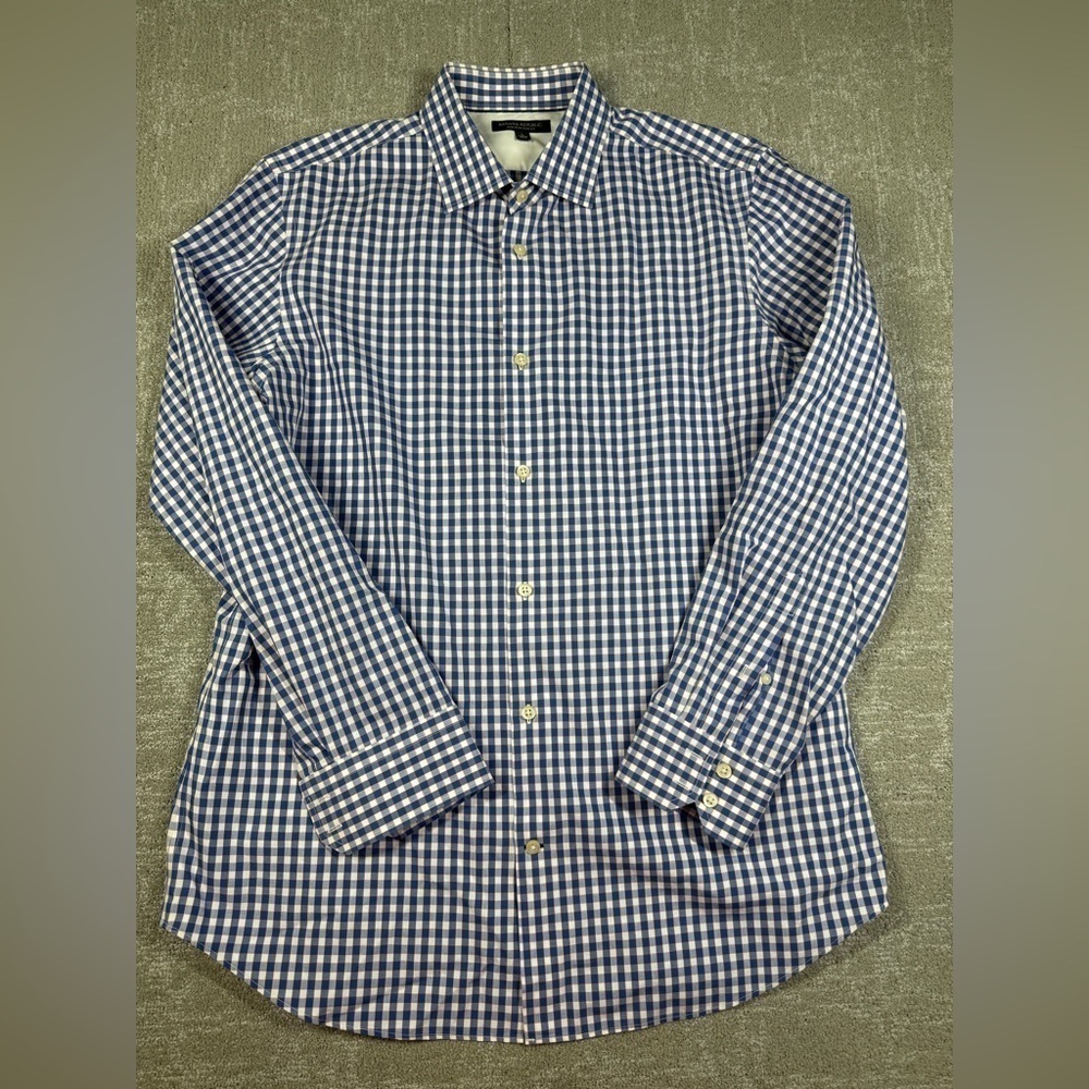 Banana Republic Non Iron Slim Fit Button Down Long Sleeve Dress Shirt Size L